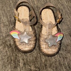 Mini Melissa rainbow‎ glitter star shoes. toddler size 10